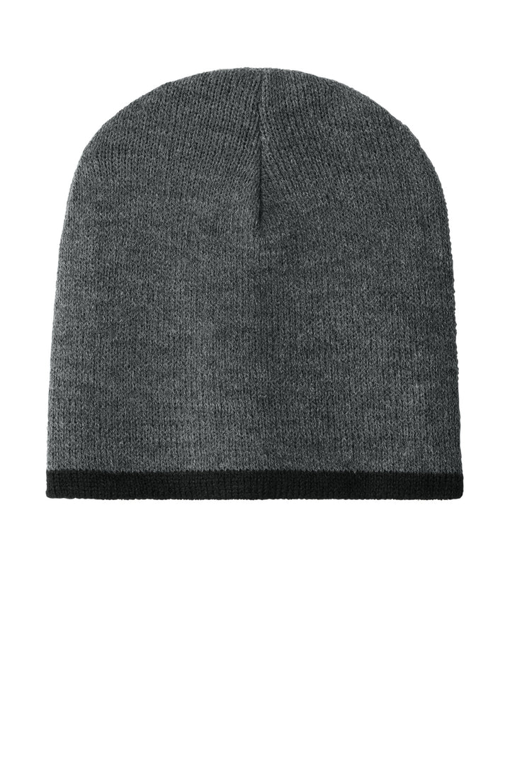 Port Authority Beanie Cap.  CP91 — Athletic Oxford/ Black — front