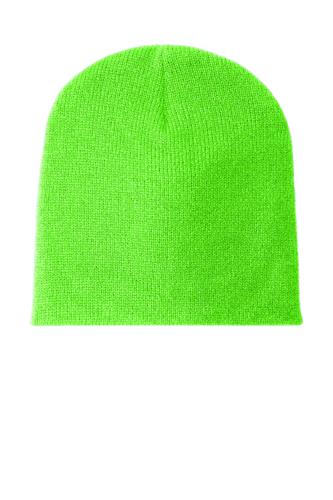 Port Authority Beanie Cap.  CP91 — Neon Green — front