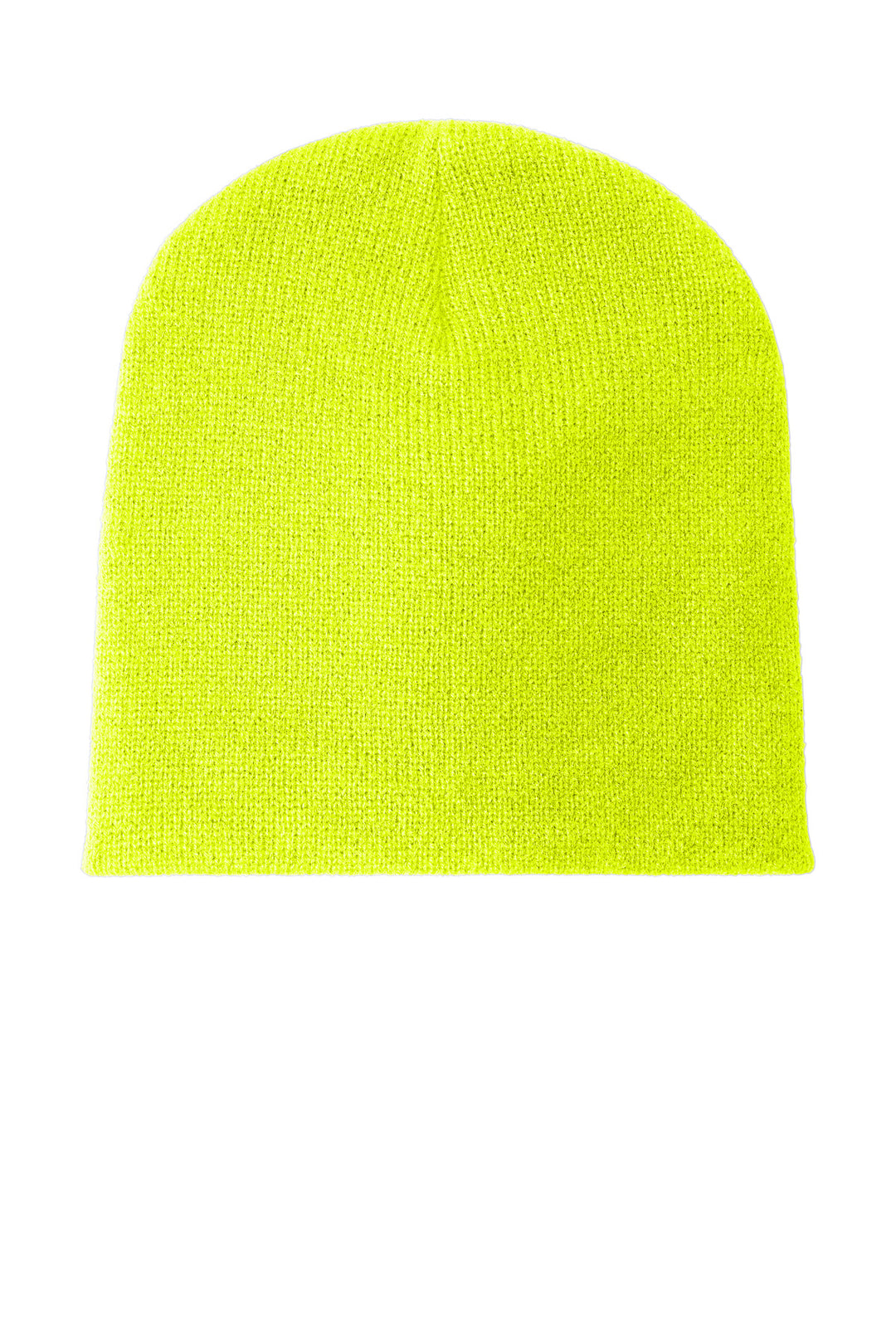 Port Authority Beanie Cap.  CP91 — Neon Yellow — front