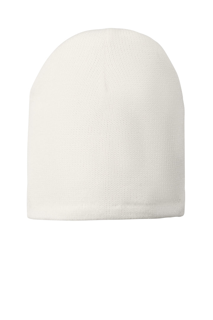 Port Authority Fleece-Lined Beanie Cap. CP91L — White — front