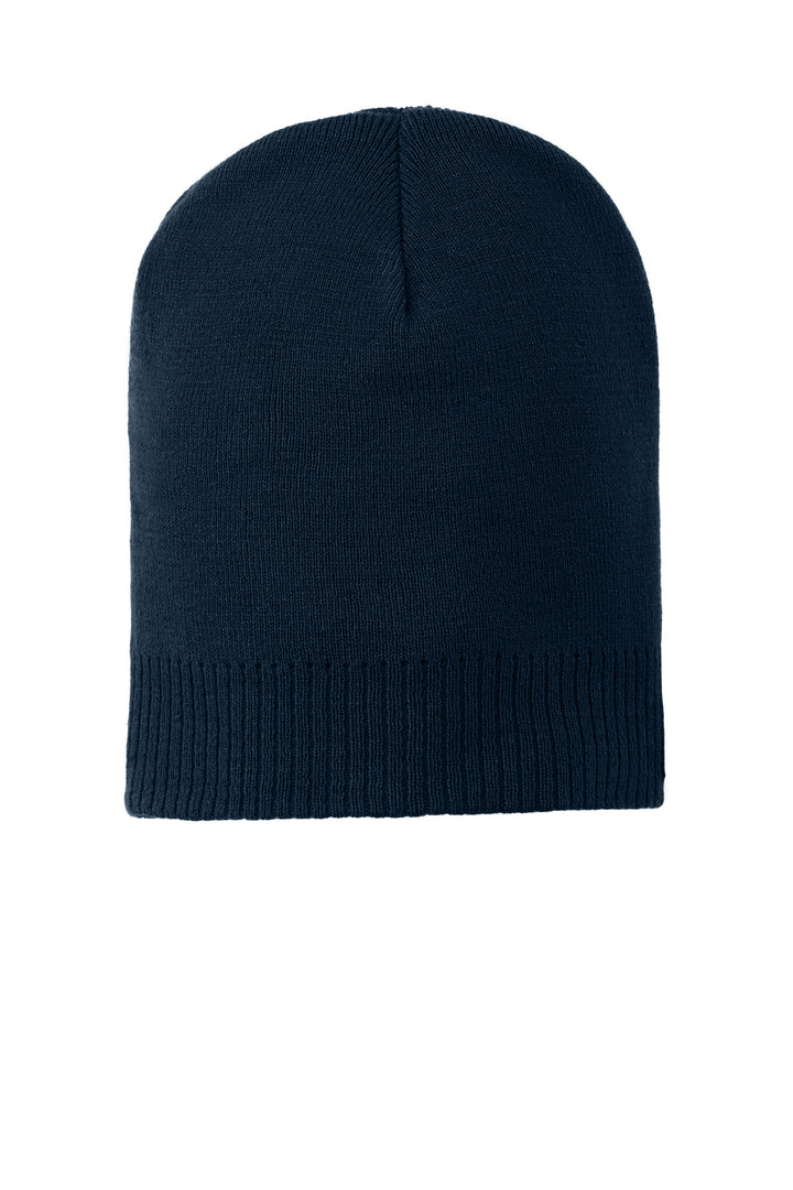 Port Authority 100% Cotton Beanie.  CP95 — Navy — front