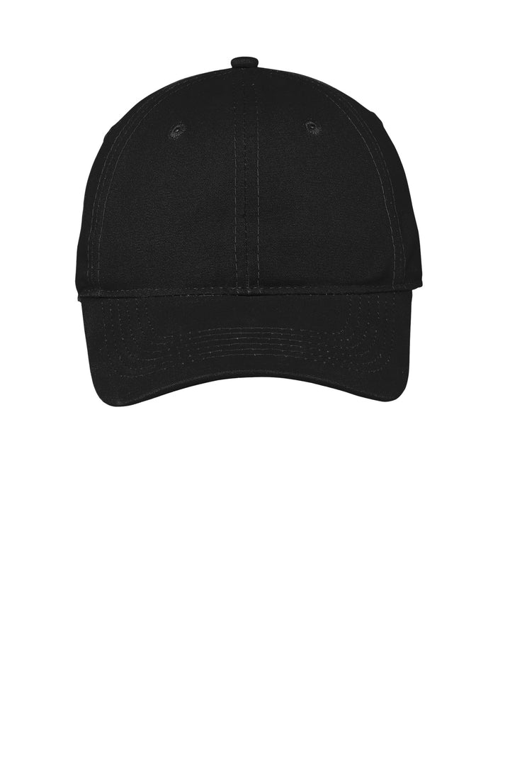 Port Authority Soft Brushed Canvas Cap. CP96 — Black — front