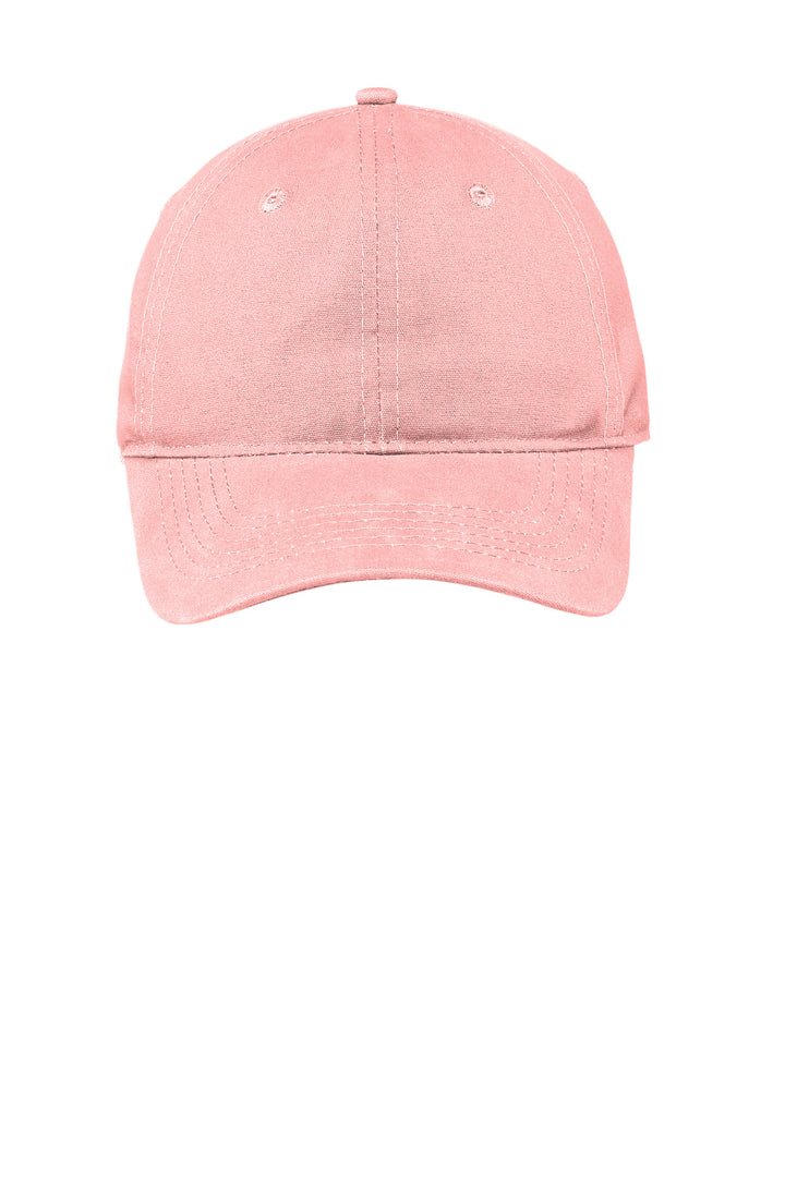 Port Authority Soft Brushed Canvas Cap. CP96 — Light Pink — front