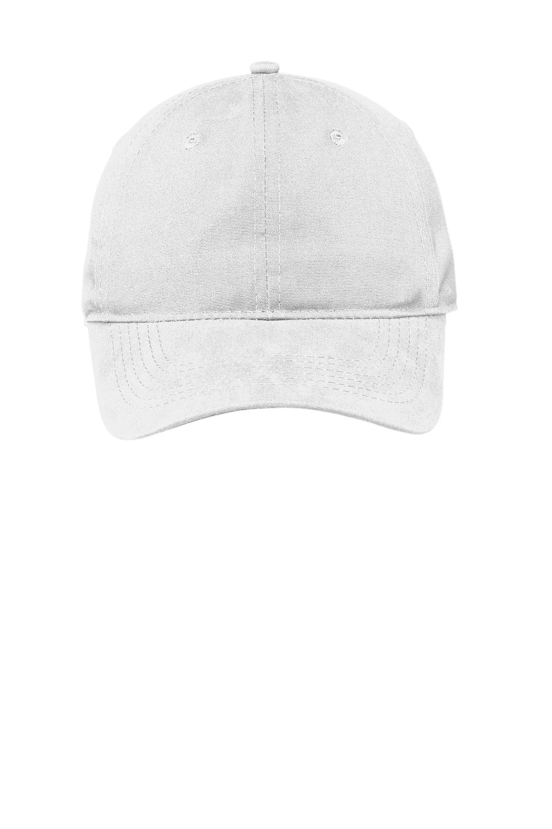 Port Authority Soft Brushed Canvas Cap. CP96 — White — front