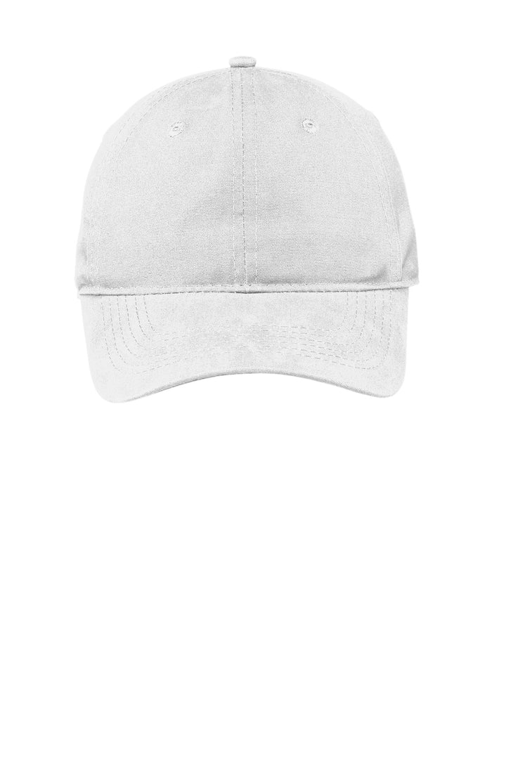 Port Authority Soft Brushed Canvas Cap. CP96 — White — front