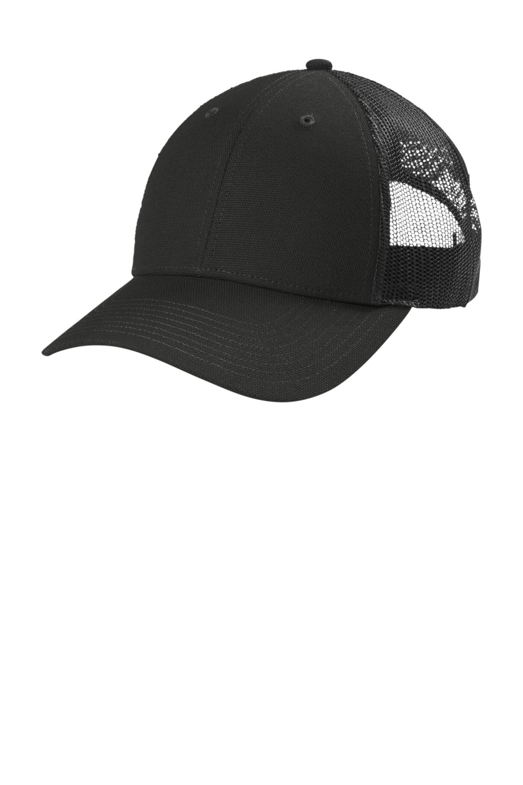 CornerStone  Canvas Mesh Back Cap. CS811 — Black — front