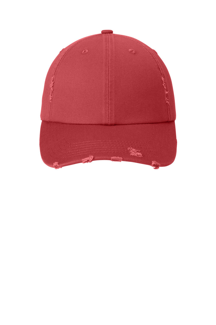 District Distressed Cap. DT600 — Dashing Red — front