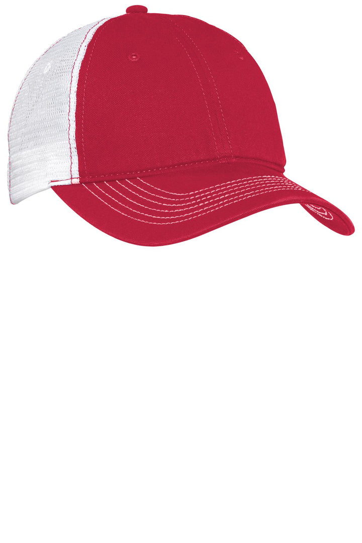 District Mesh Back Cap. DT607 — Red/ White — front