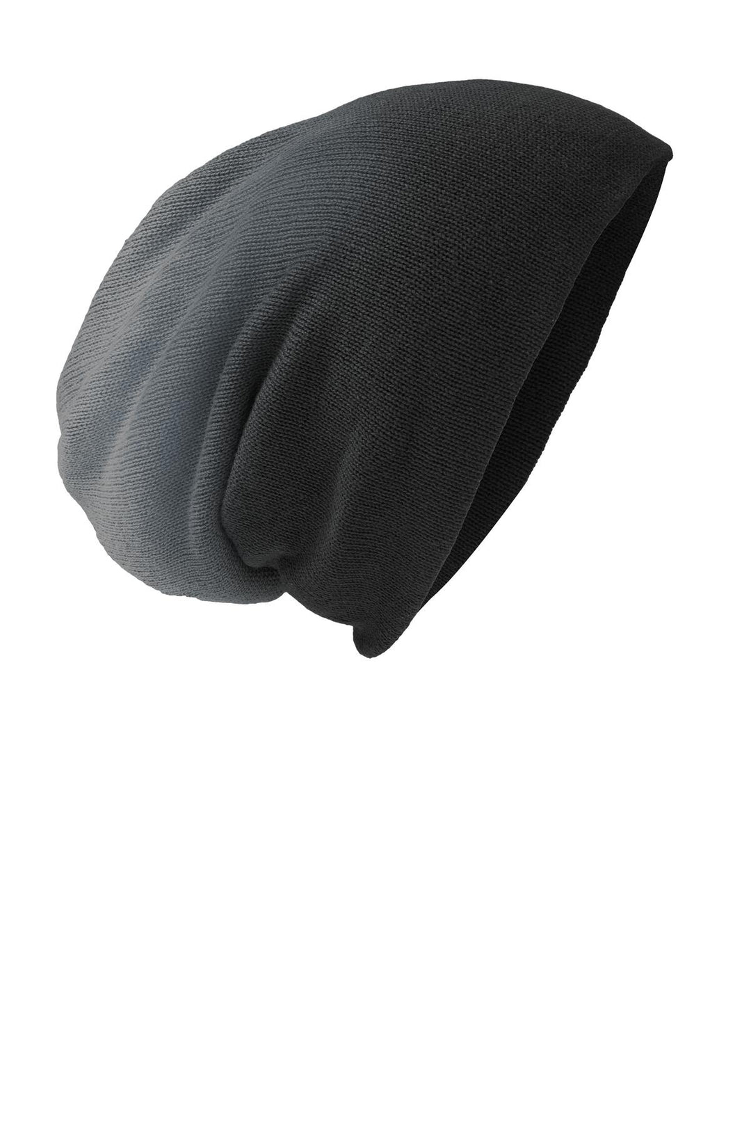 District Slouch Beanie DT618 — Black Dip Dye — front