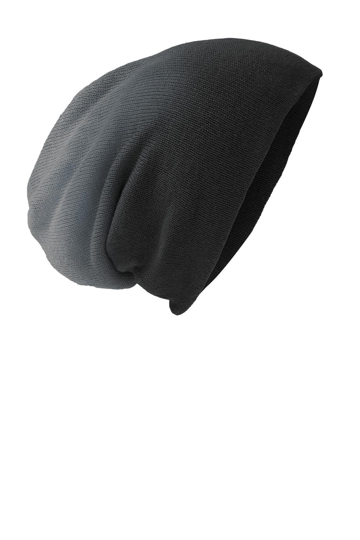 District Slouch Beanie DT618 — Black Dip Dye — front