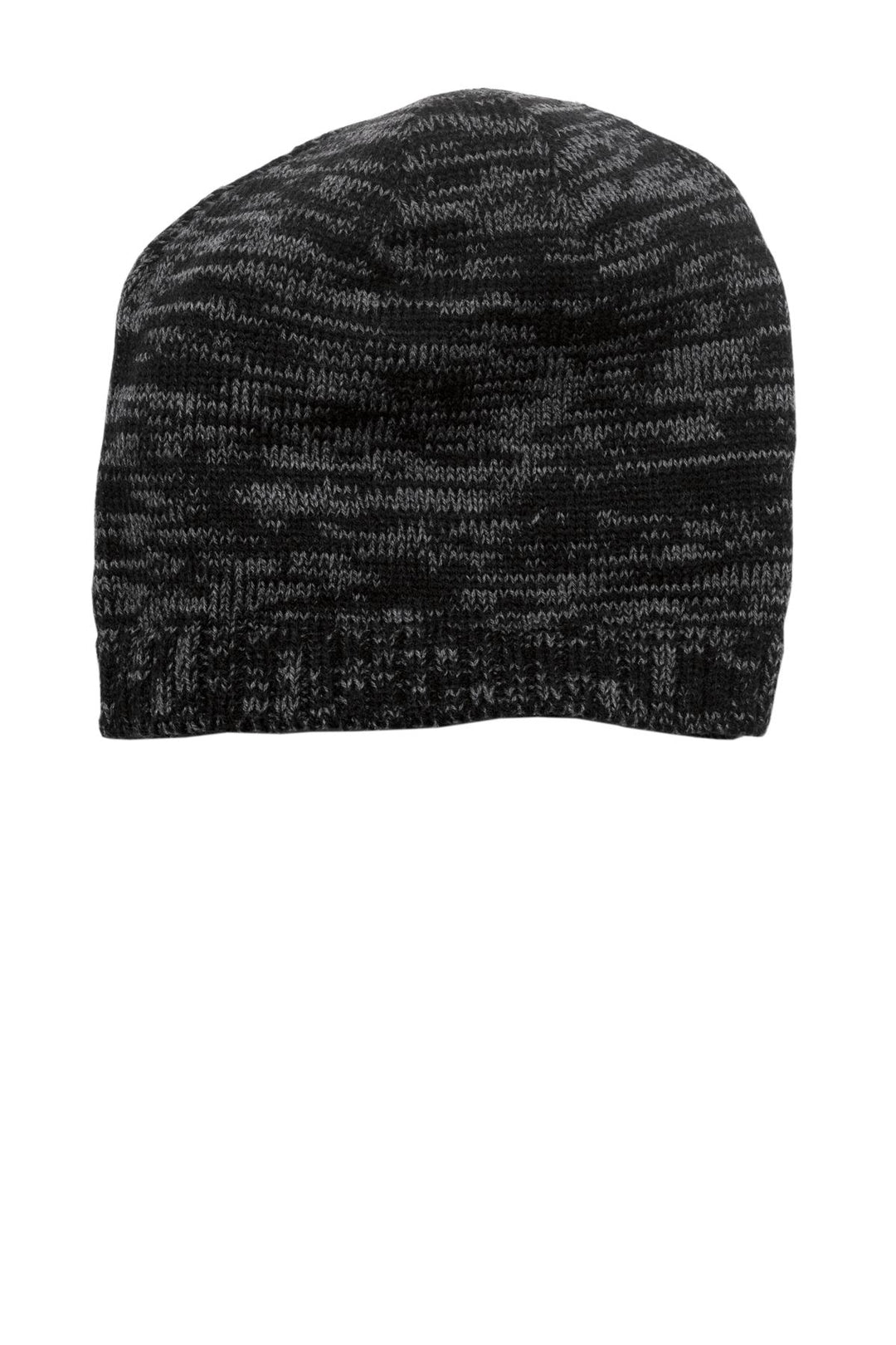 District Spaced-Dyed Beanie DT620 — Black/ Charcoal — front
