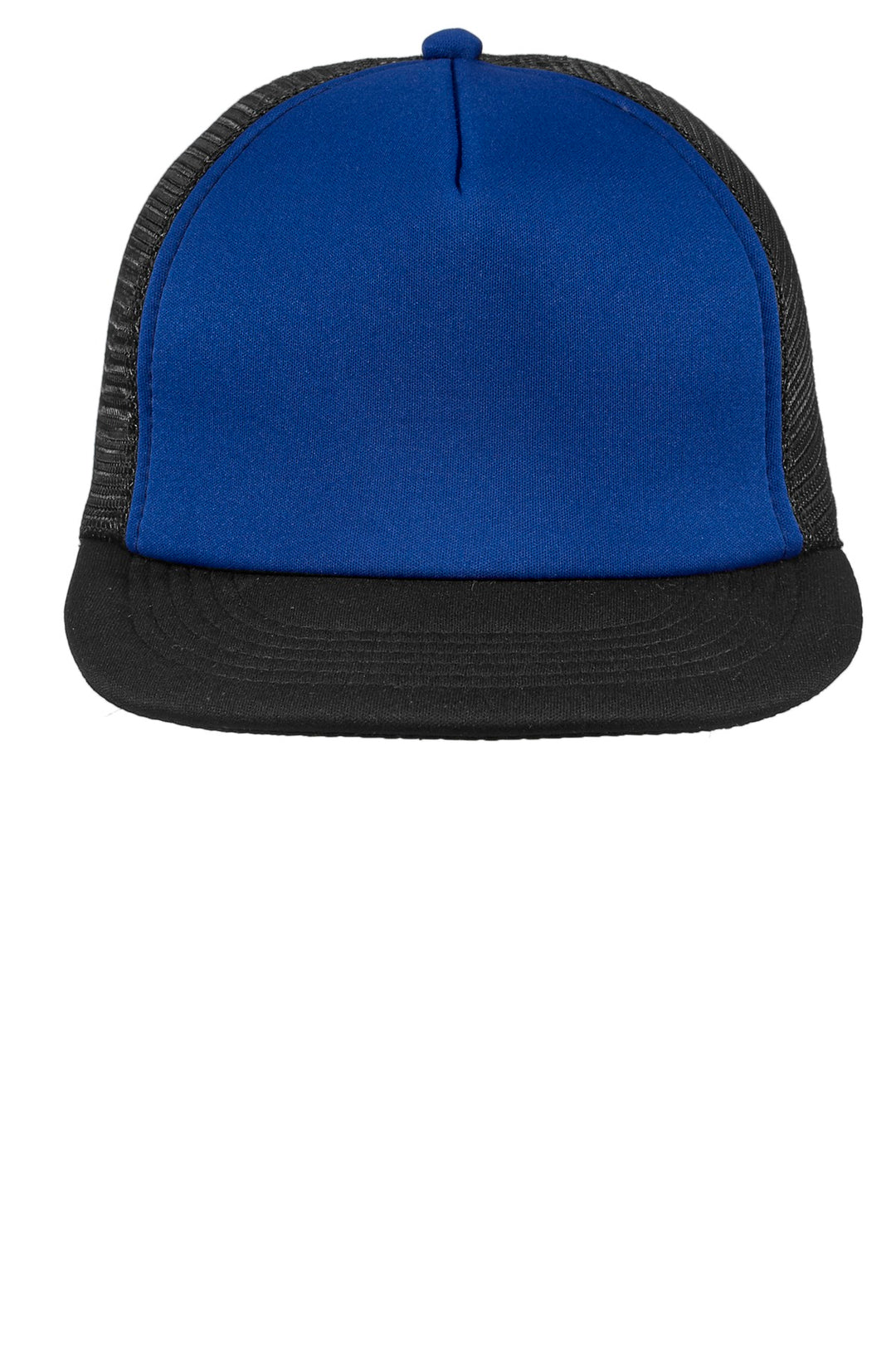 District Flat Bill Snapback Trucker Cap. DT624 — Royal — front