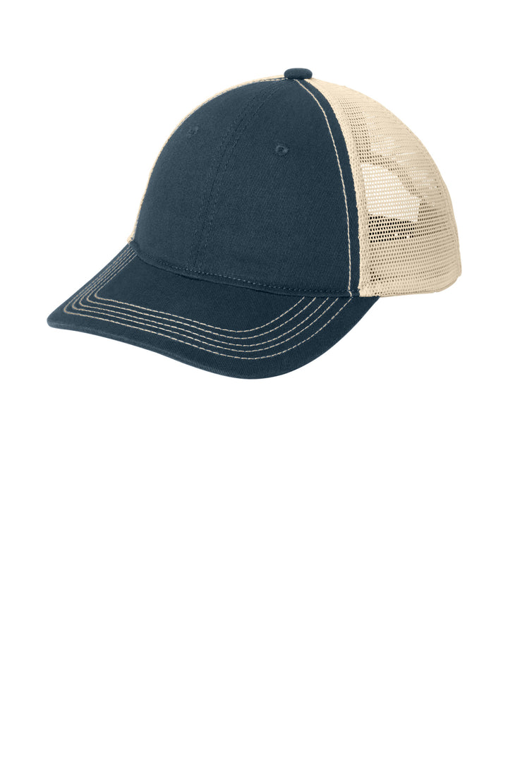 District Super Soft Mesh Back Cap. DT630 — New Navy/ Stone — front