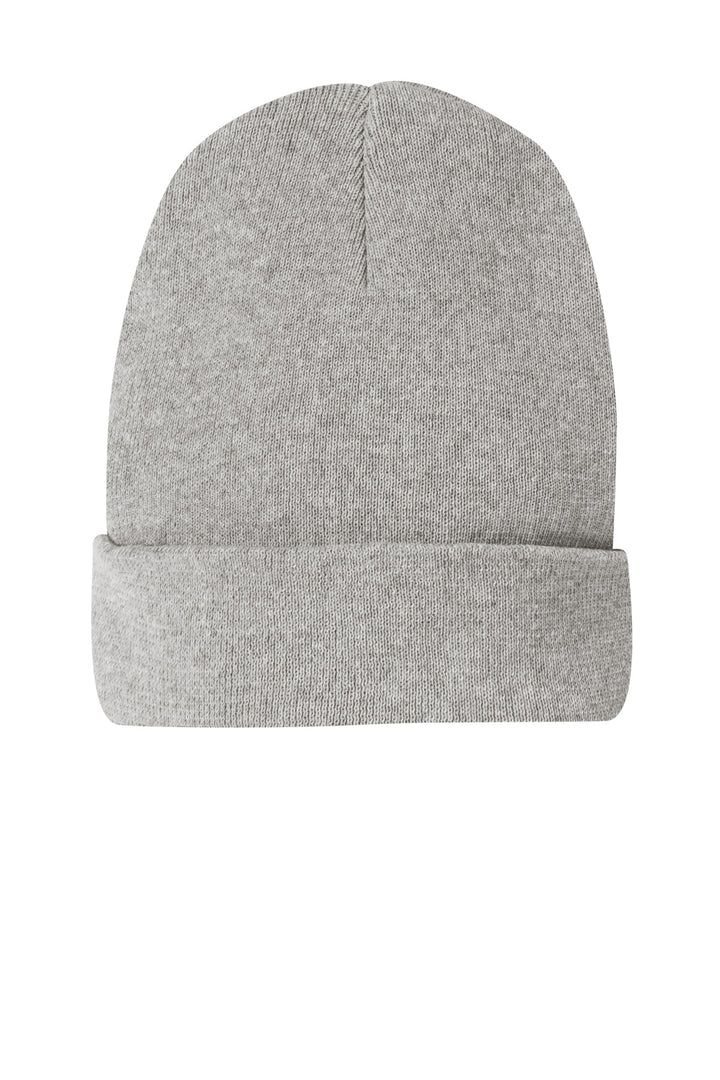 District Re-Beanie DT815 — Light Heather Grey — front
