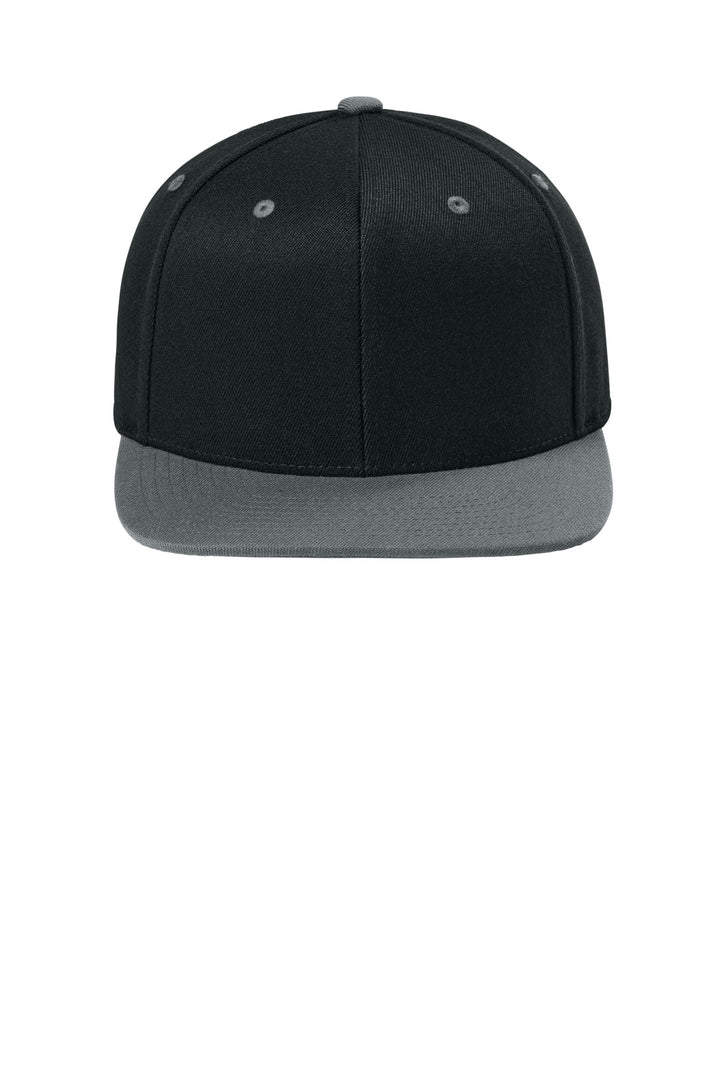 Flexfit 110 Snapback Cap FF110F — Black/ Grey — front