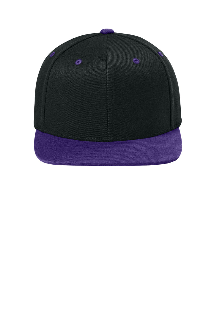 Flexfit 110 Snapback Cap FF110F — Black/ Purple — front