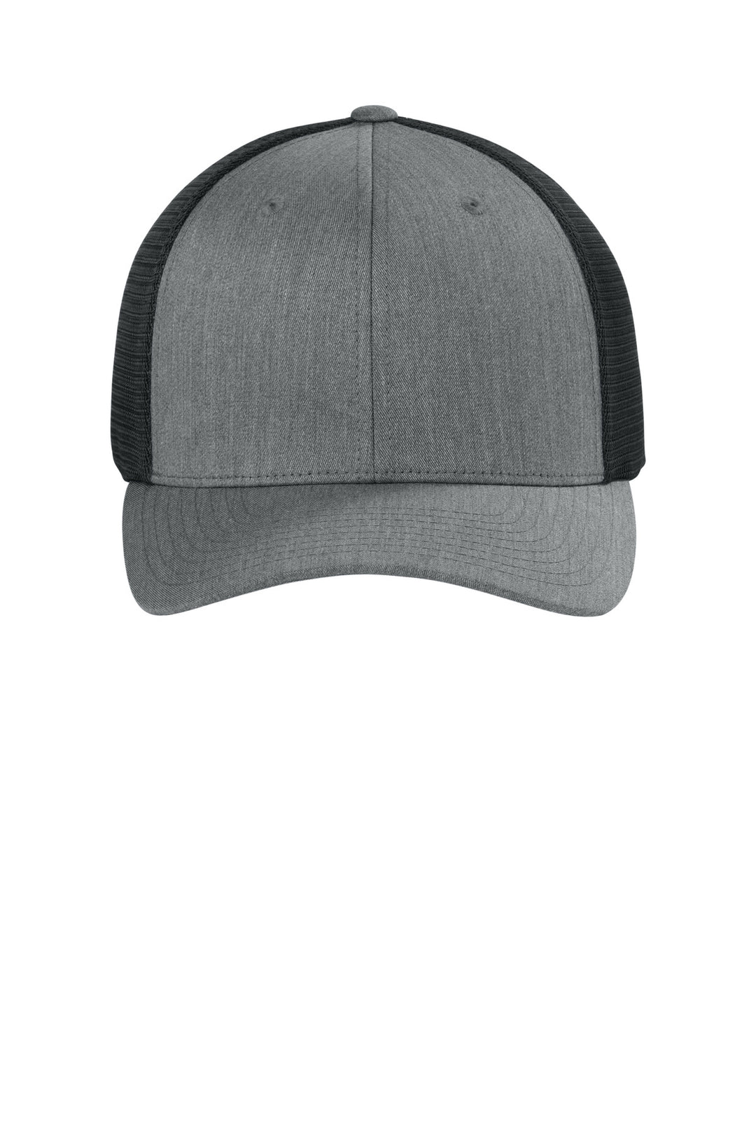 Flexfit 110 Mesh Cap FF110M — Heather Grey/ Black — front