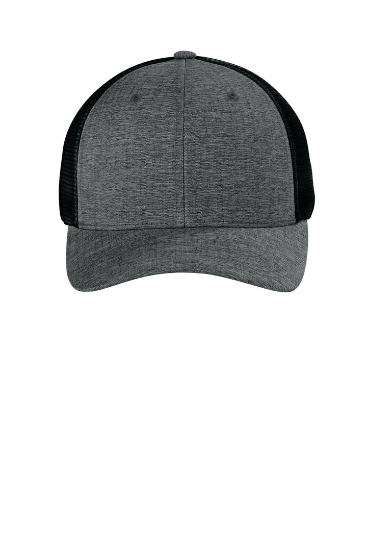Flexfit 110 Mesh Cap FF110M — Melange Charcoal/ Black — front