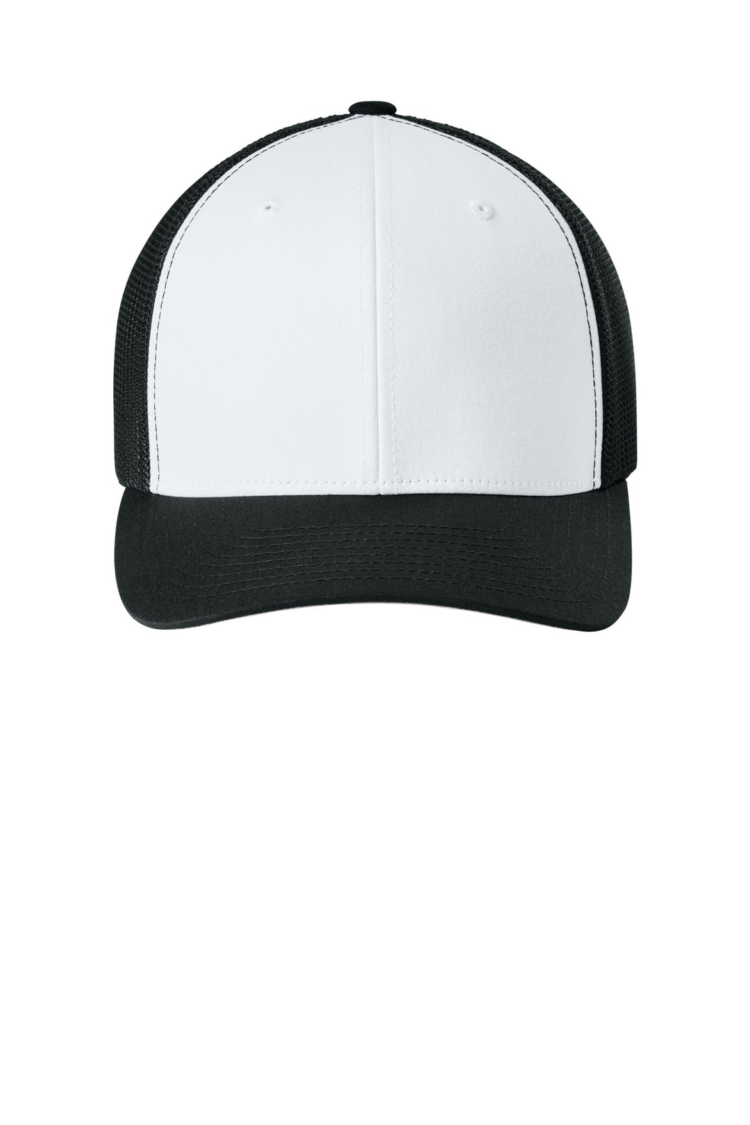Flexfit Trucker Mesh Cap FF6511 — Black/ White/ Black — front