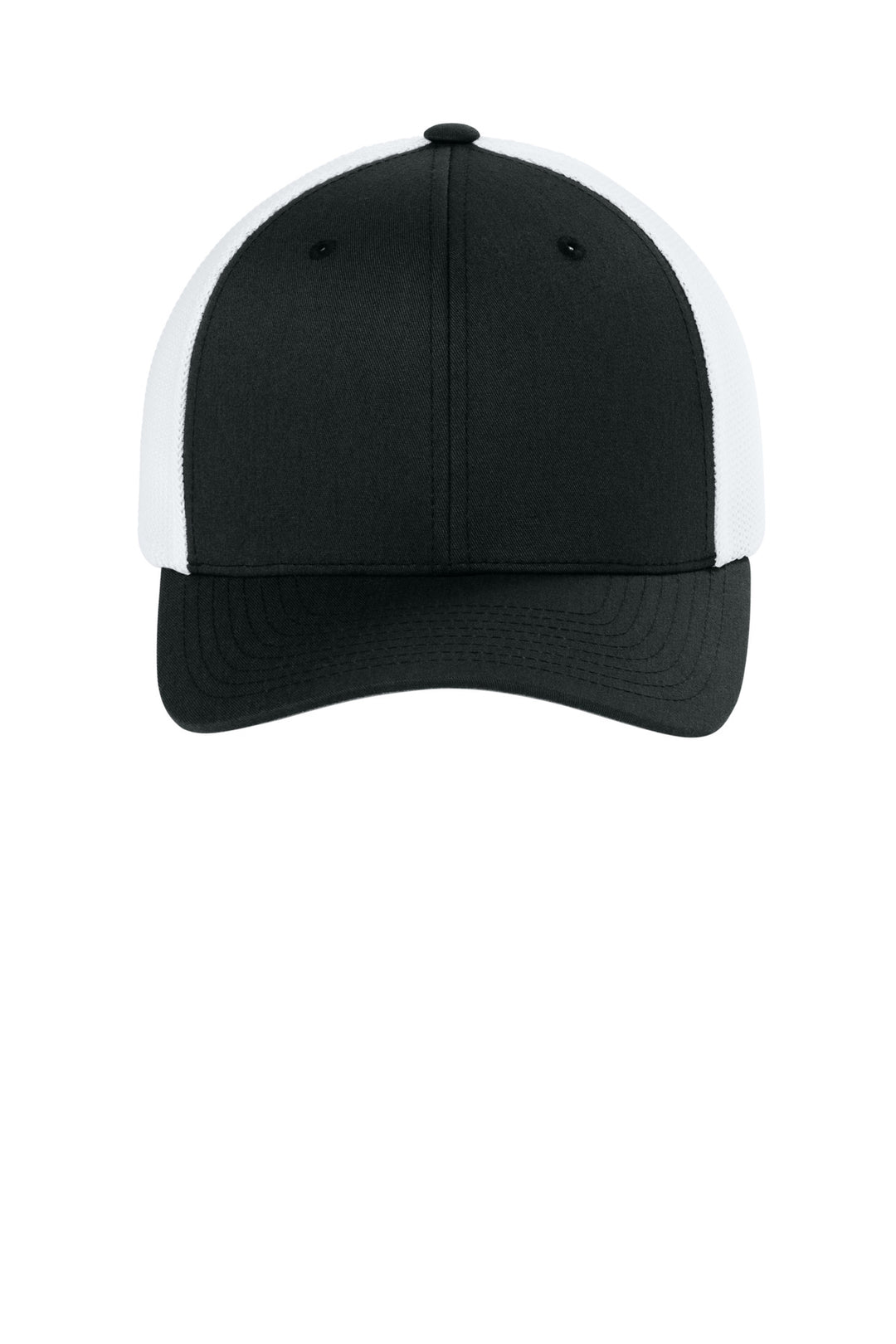Flexfit Trucker Mesh Cap FF6511 — Black/ White — front