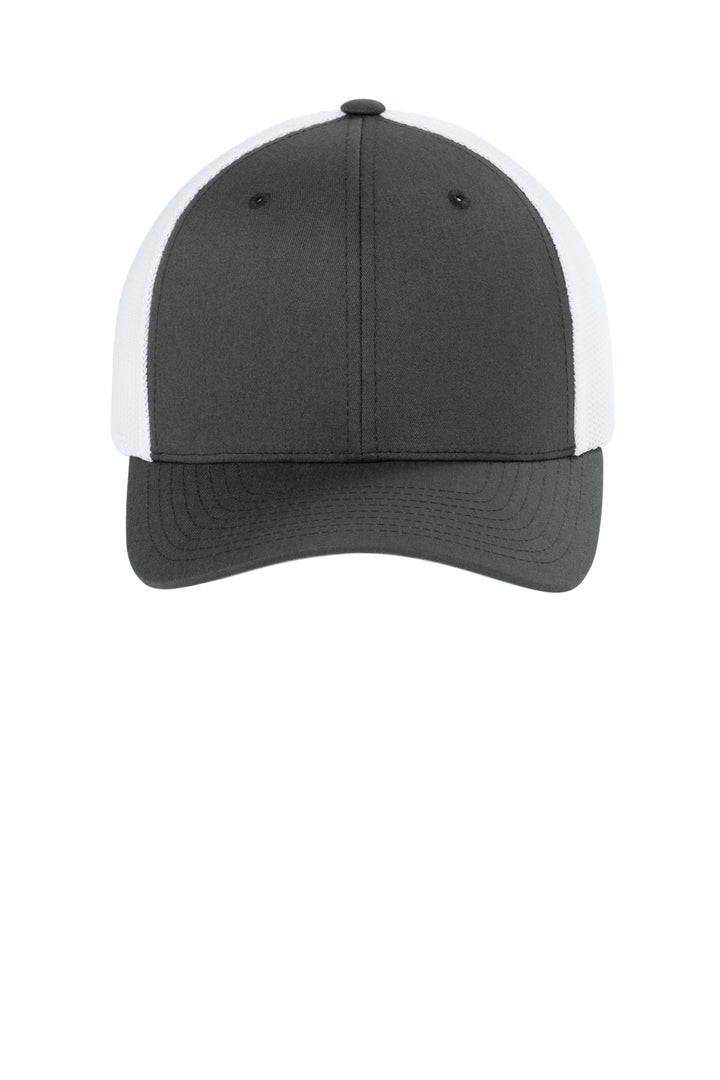 Flexfit Trucker Mesh Cap FF6511 — Charcoal/ White — front