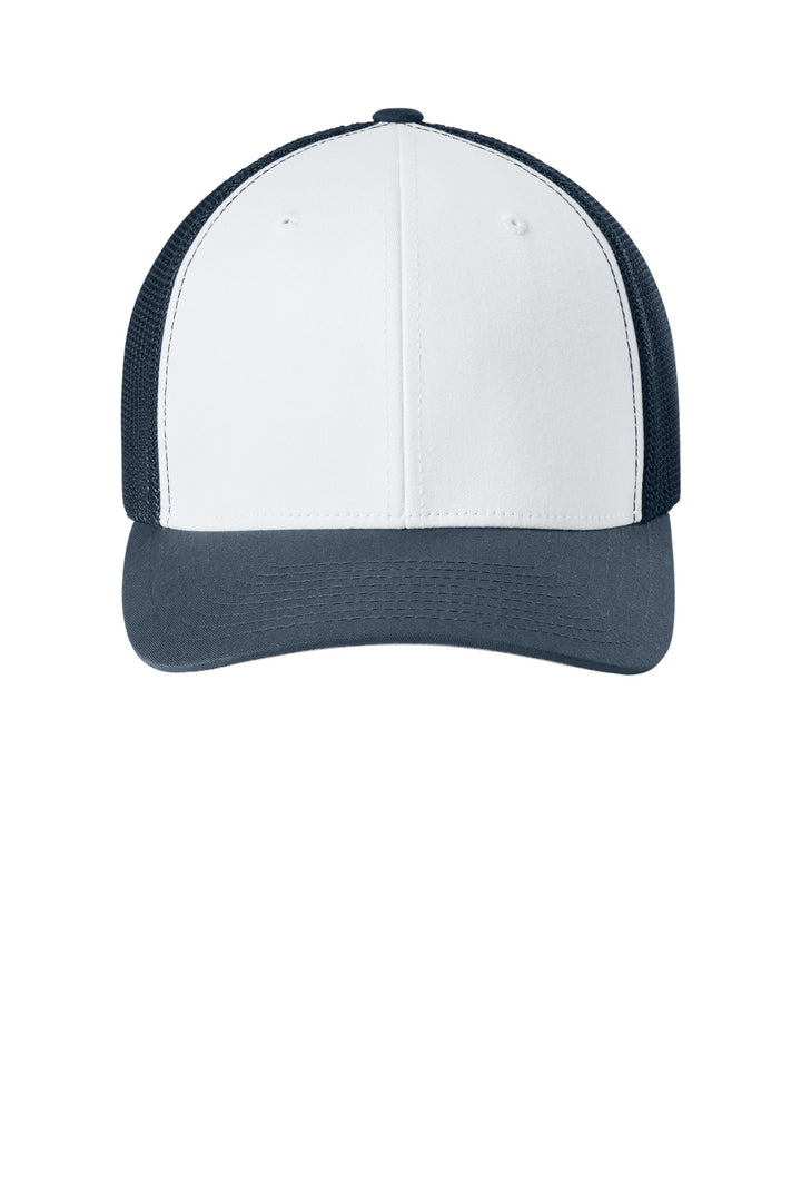 Flexfit Trucker Mesh Cap FF6511 — Navy/ White/ Navy — front