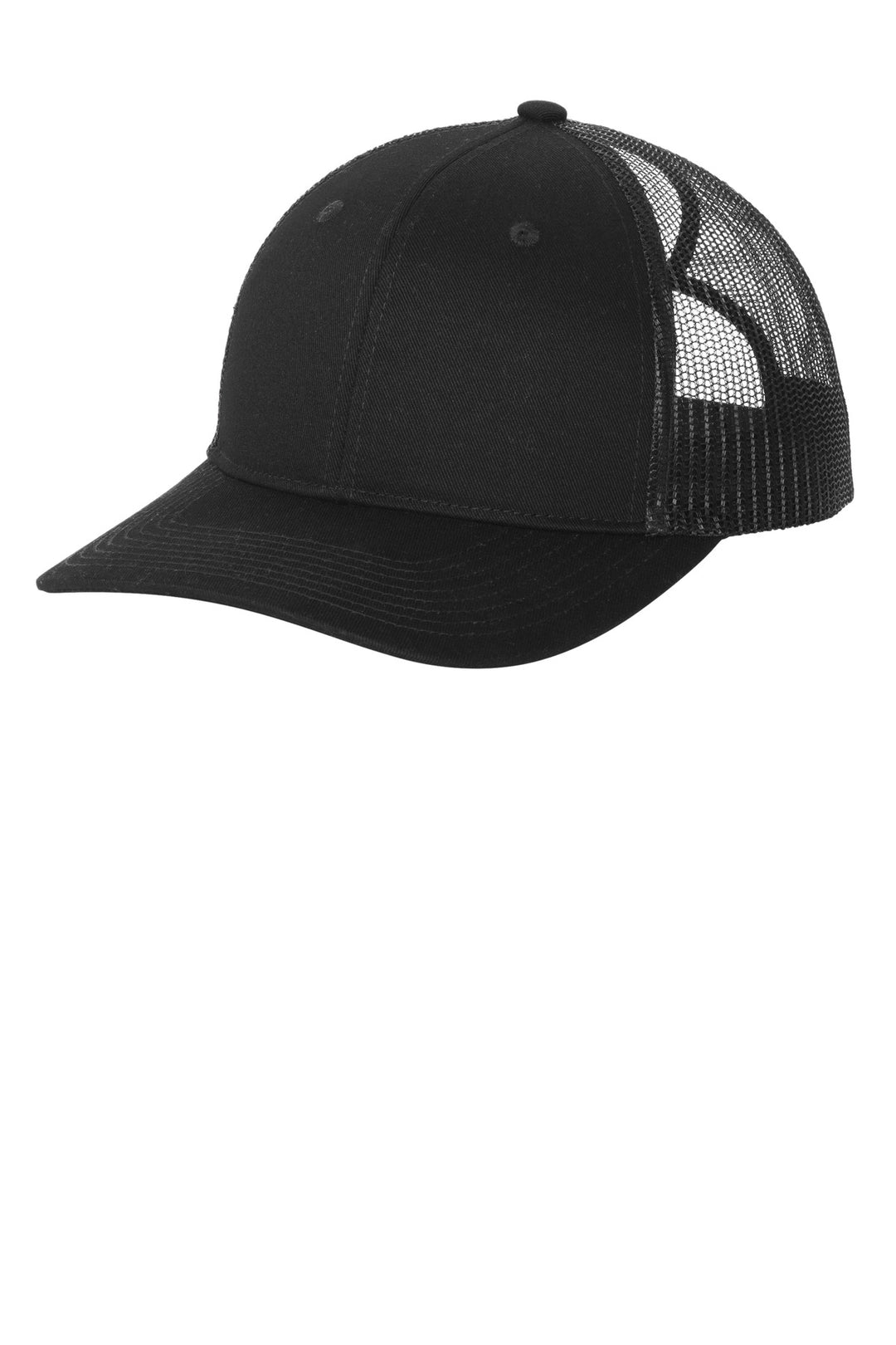 Port Authority Snapback Ponytail Trucker Cap LC401 — Black — front