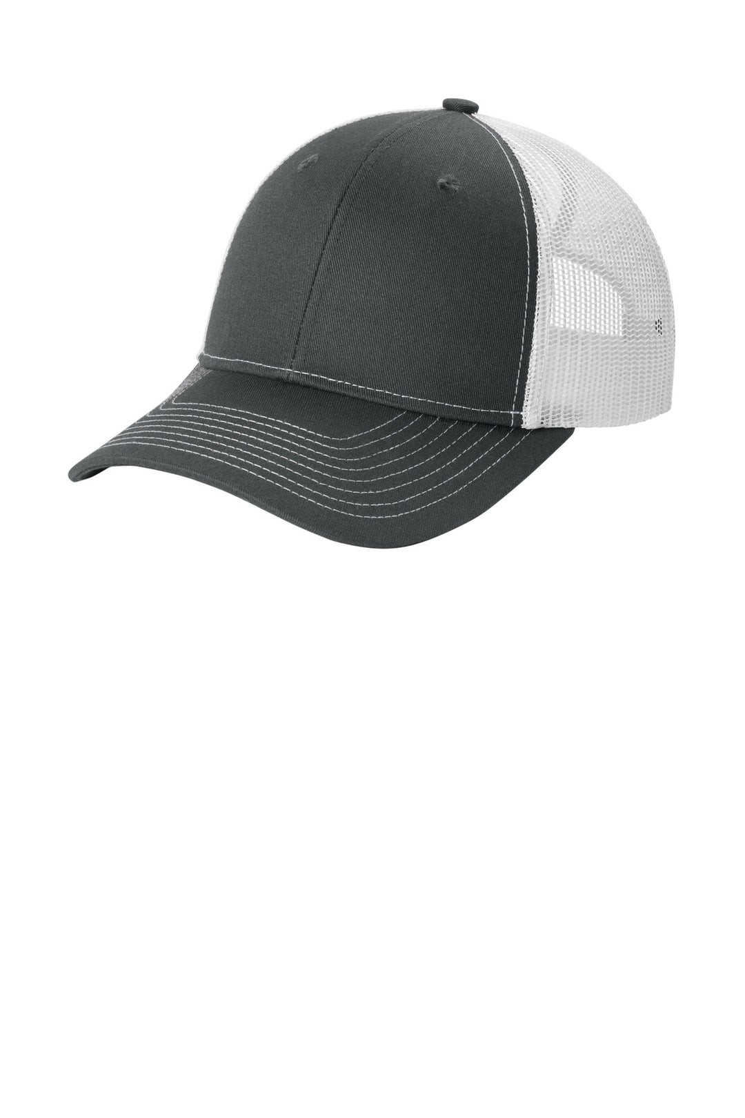 Port Authority Snapback Ponytail Trucker Cap LC401 — Grey Steel/ White — front