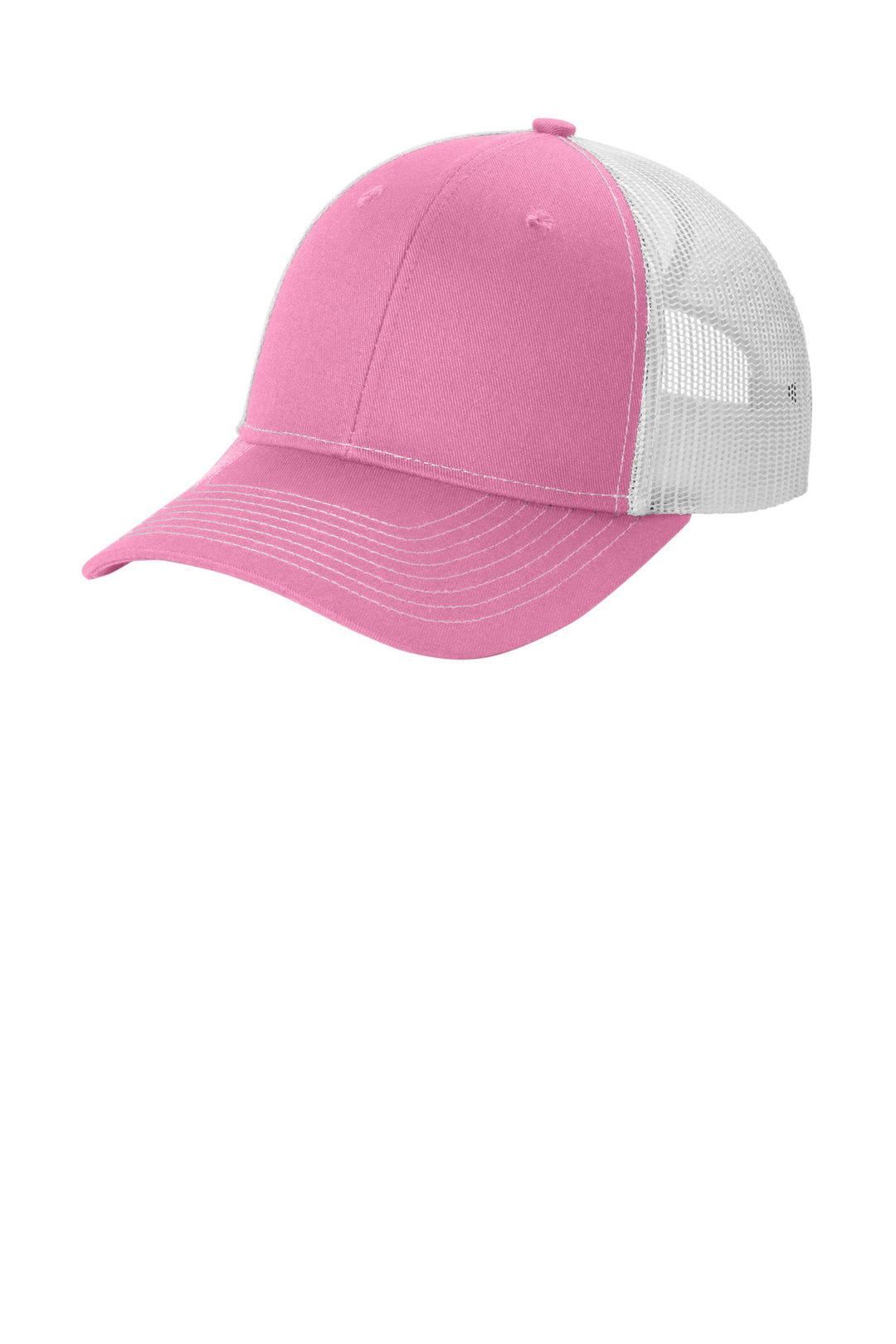 Port Authority Snapback Ponytail Trucker Cap LC401 — True Pink/ White — front