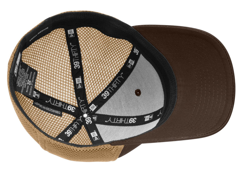 New Era - Stretch Mesh Cap.  NE1020 — Chocolate/ Khaki — front