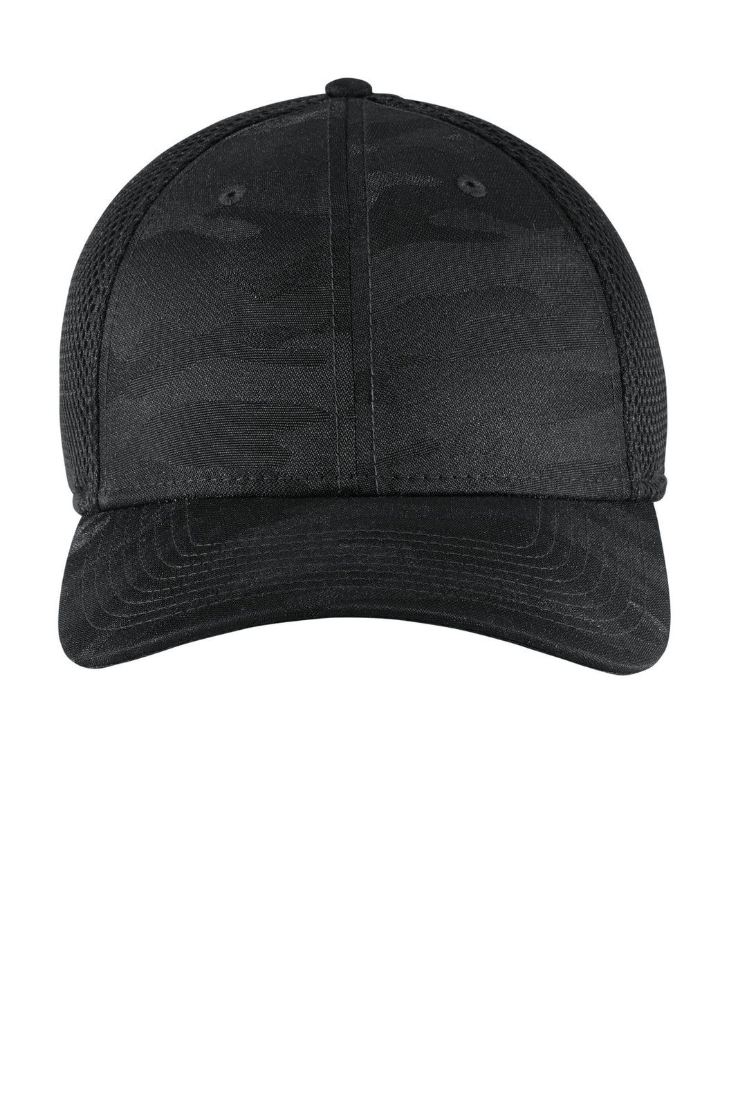 New Era  Tonal Camo Stretch Tech Mesh Cap NE1091 — Black Camo — front