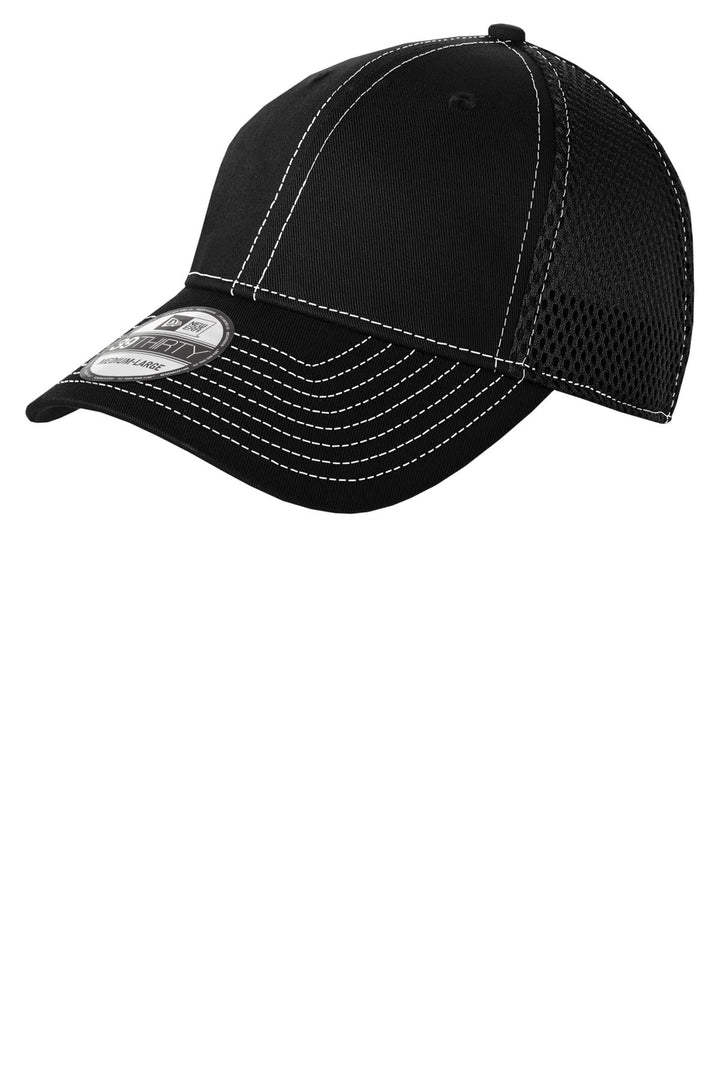New Era - Stretch Mesh Contrast Stitch Cap. NE1120 — Black/ White — front
