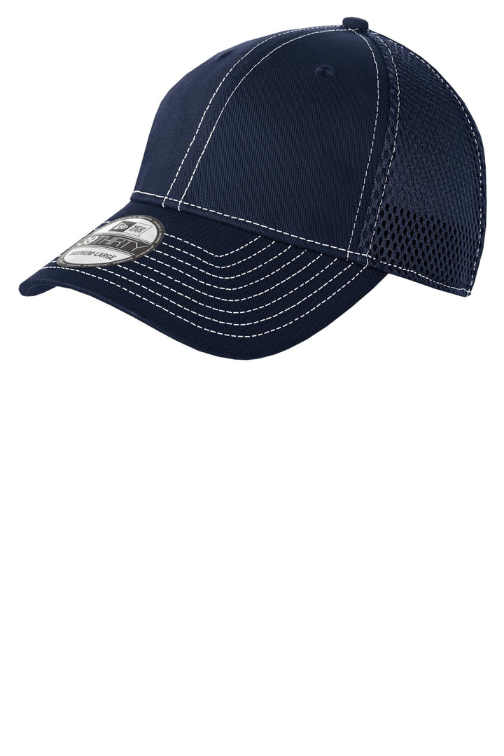 New Era - Stretch Mesh Contrast Stitch Cap. NE1120 — Deep Navy/ White — front