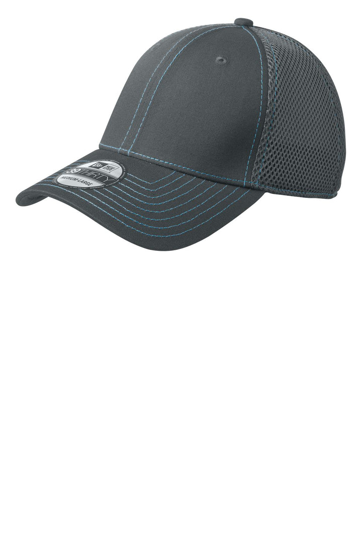 New Era - Stretch Mesh Contrast Stitch Cap. NE1120 — Graphite/ Vice Blue — front