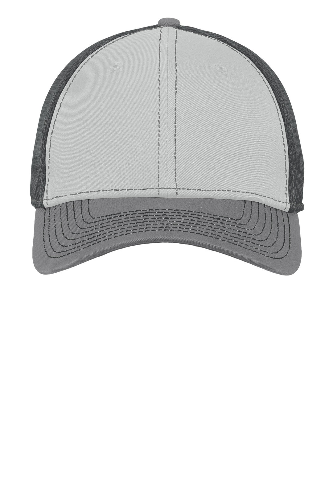 New Era - Stretch Mesh Contrast Stitch Cap. NE1120 — Grey/ Steel/ Graphite — front