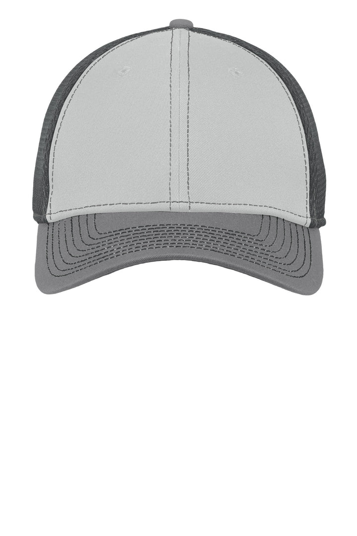 New Era - Stretch Mesh Contrast Stitch Cap. NE1120 — Grey/ Steel/ Graphite — front