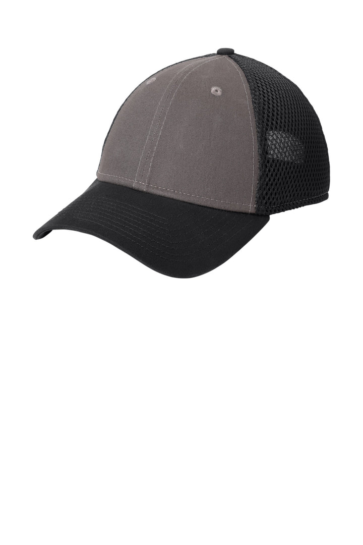 New Era Snapback Contrast Front Mesh Cap. NE204 — Charcoal/ Black — front
