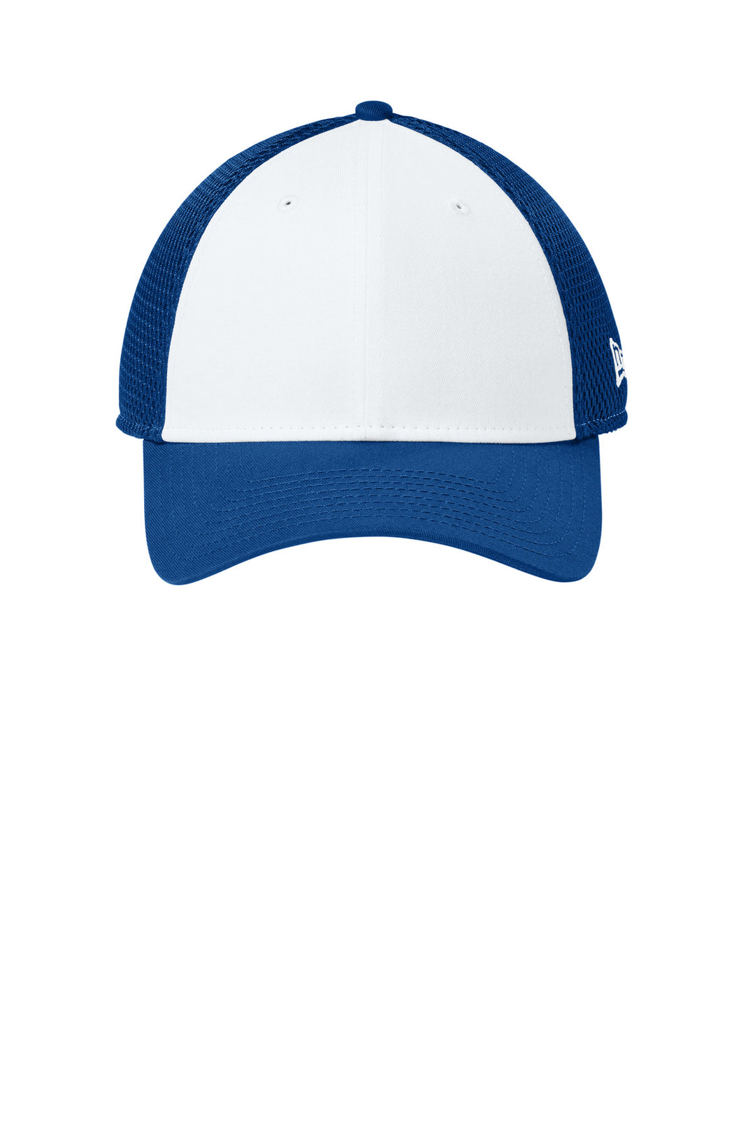 New Era Snapback Contrast Front Mesh Cap. NE204 — Flag White/ Royal — front