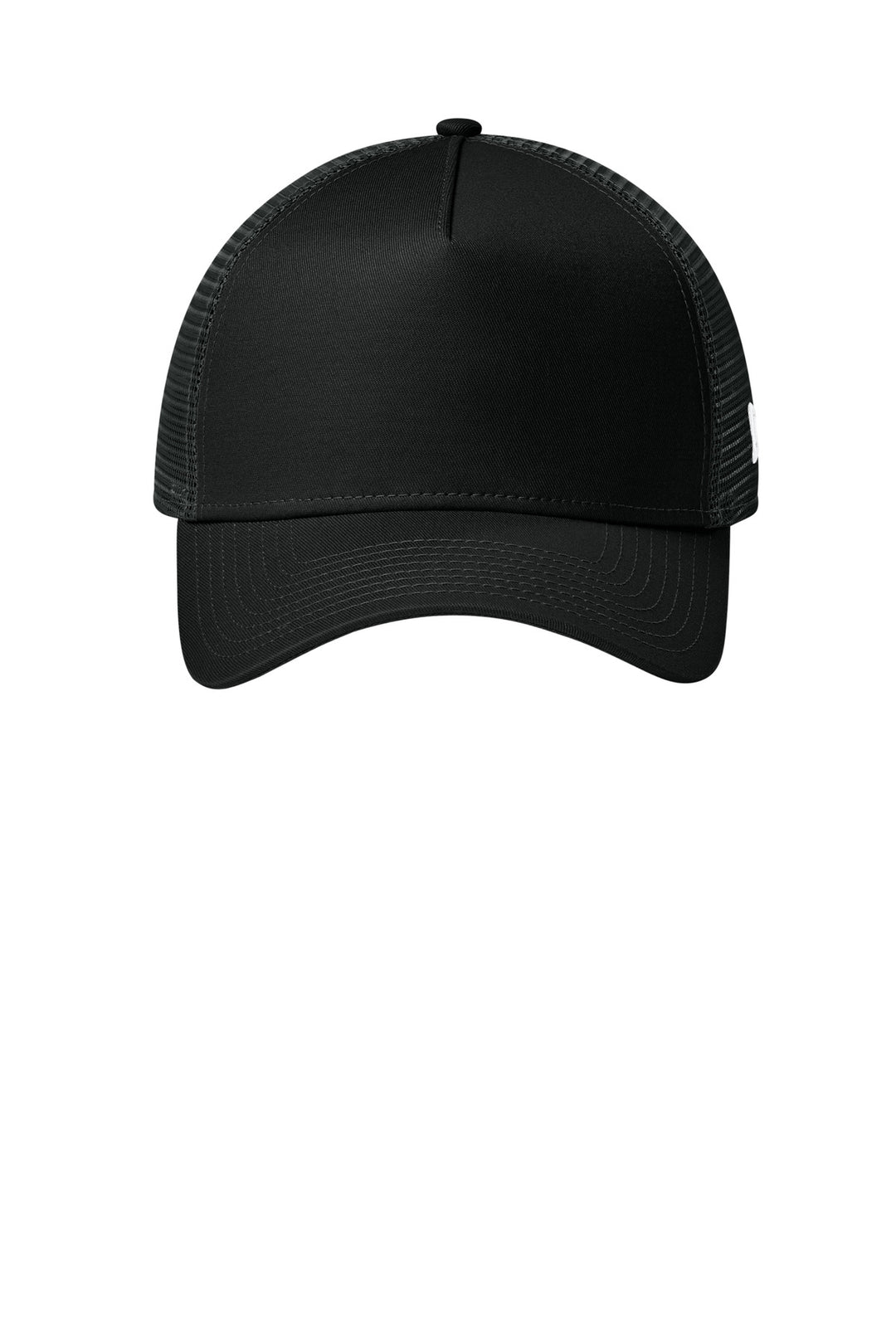 New Era Snapback Trucker Cap. NE205 — Flag Black/ Black — front
