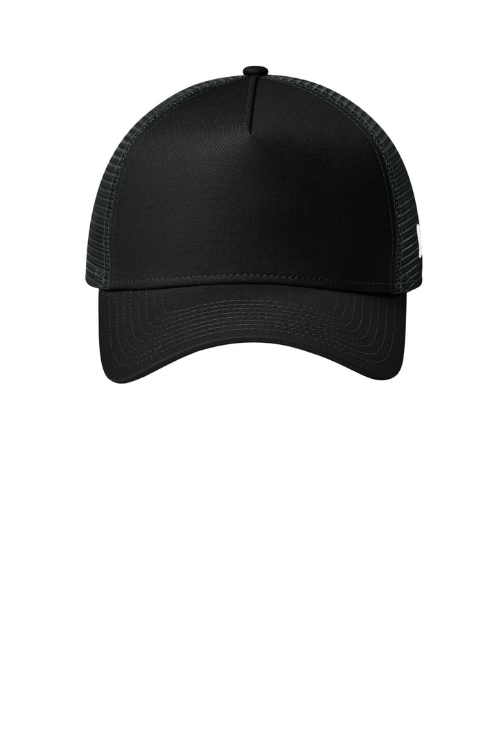 New Era Snapback Trucker Cap. NE205 — Flag Black/ Black — front
