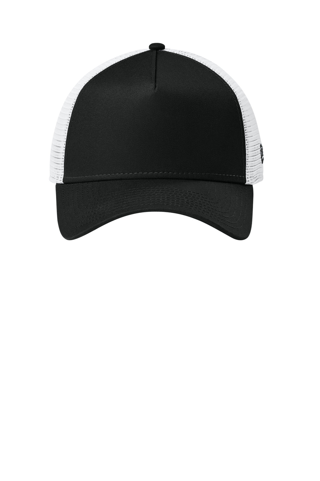 New Era Snapback Trucker Cap. NE205 — Flag Black/ White — front