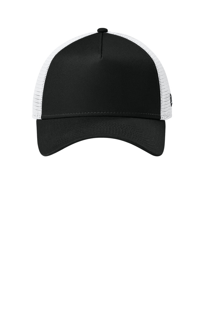 New Era Snapback Trucker Cap. NE205 — Flag Black/ White — front