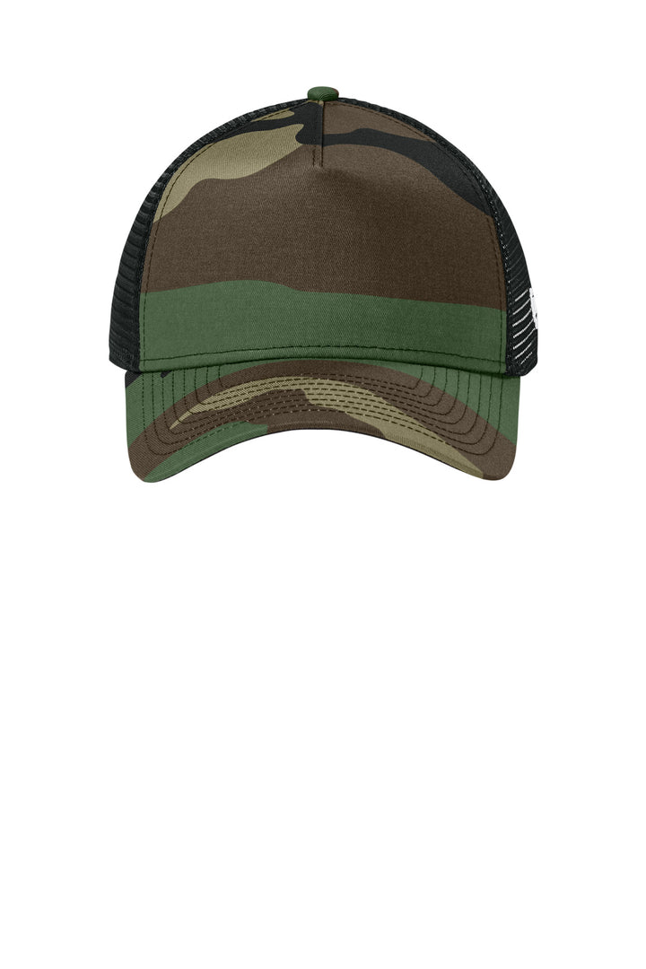 New Era Snapback Trucker Cap. NE205 — Flag Camo/ Black — front