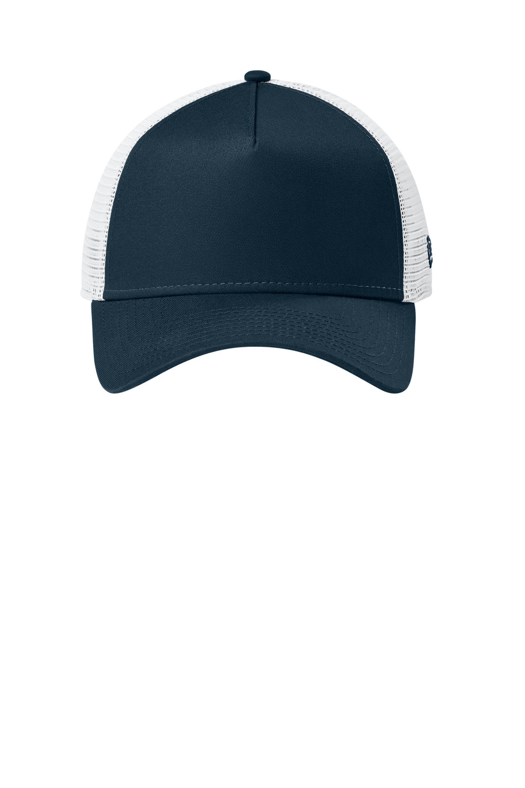 New Era Snapback Trucker Cap. NE205 — Flag Deep Navy/ White — front