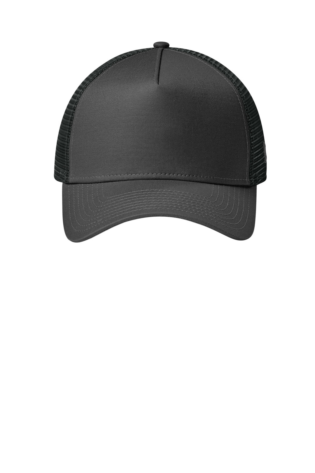 New Era Snapback Trucker Cap. NE205 — Flag Graphite/ Black — front