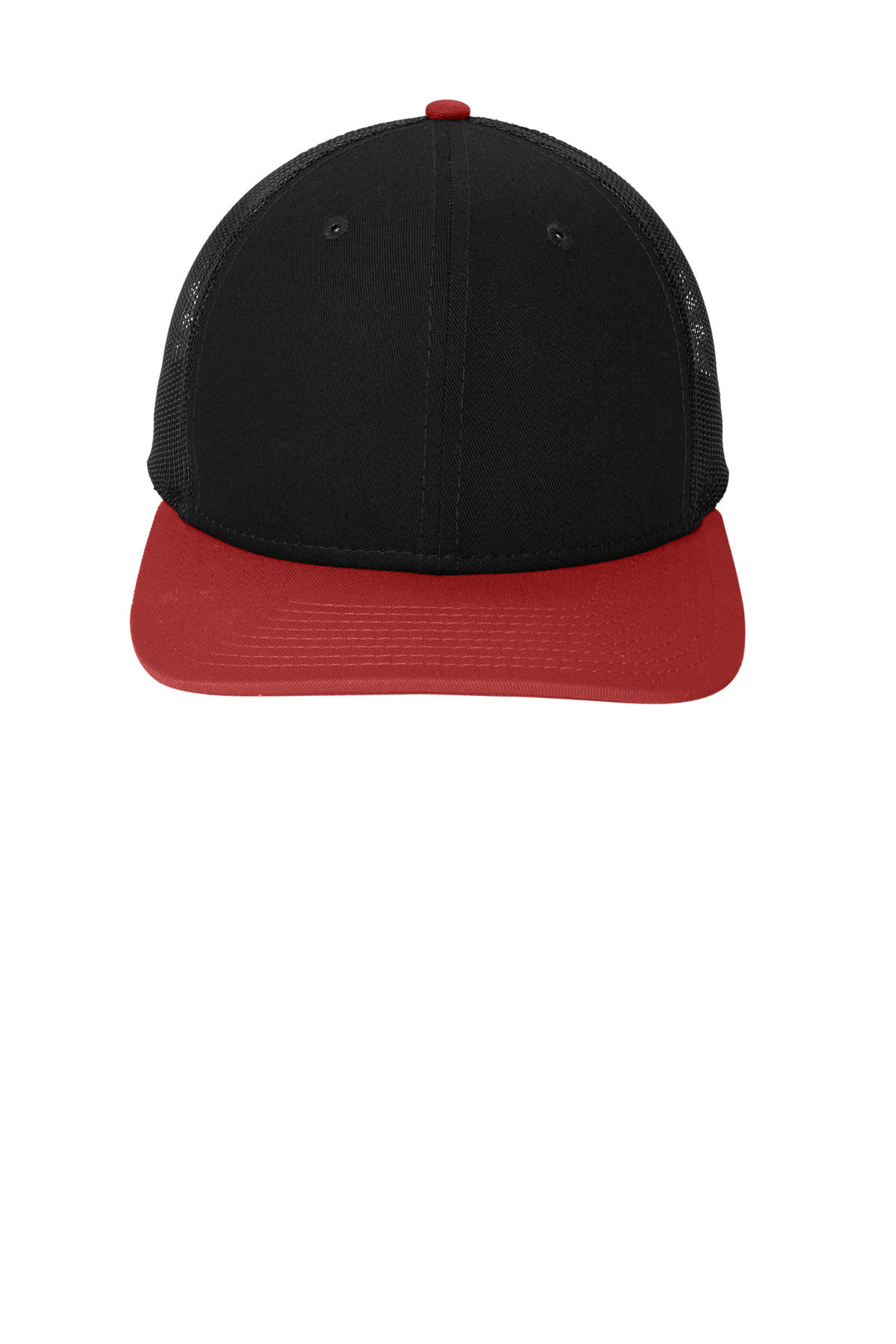 New Era   Snapback Low Profile Trucker Cap   NE207 — Black/ Scarlet — front