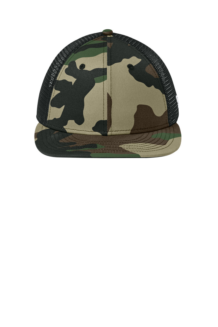 New Era   Snapback Low Profile Trucker Cap   NE207 — Flag Camo/ Black — front