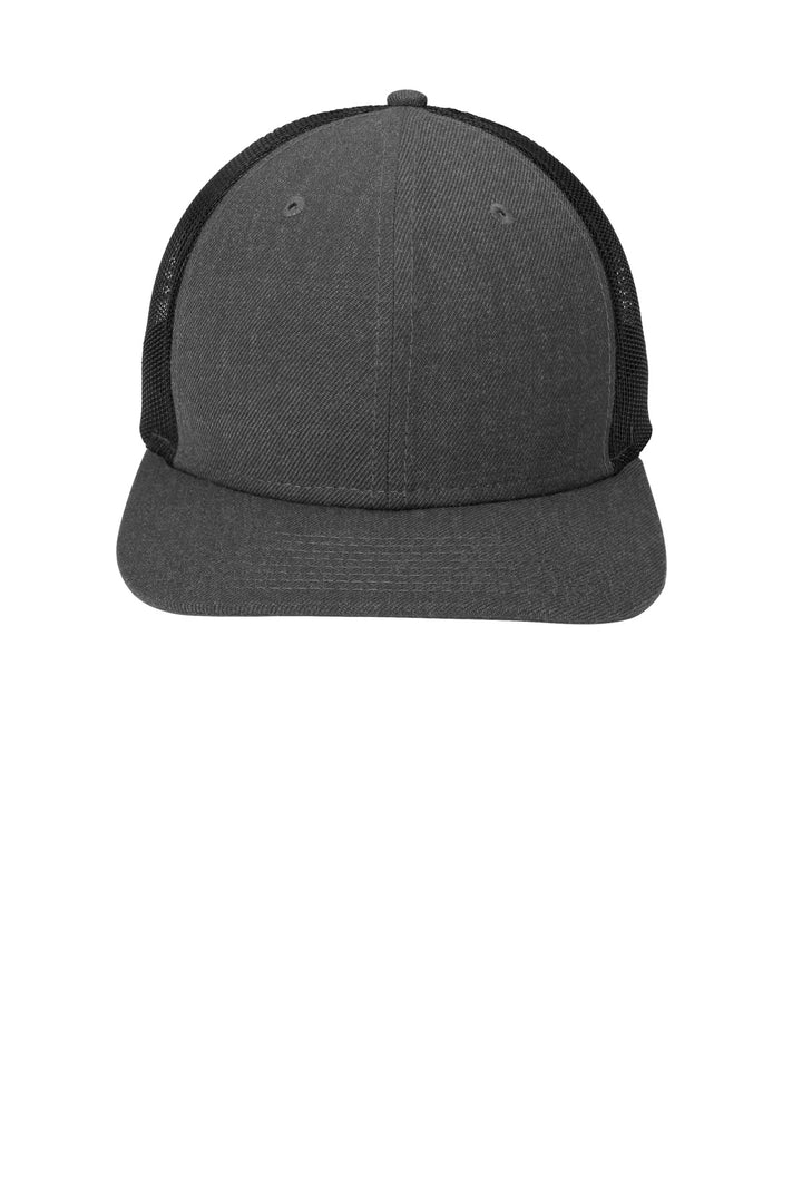 New Era   Snapback Low Profile Trucker Cap   NE207 — Heather Graphite/ Black — front