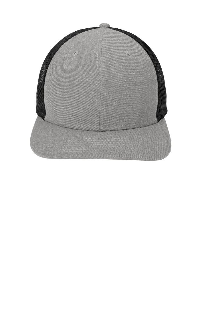 New Era   Snapback Low Profile Trucker Cap   NE207 — Heather Grey/ Black — front