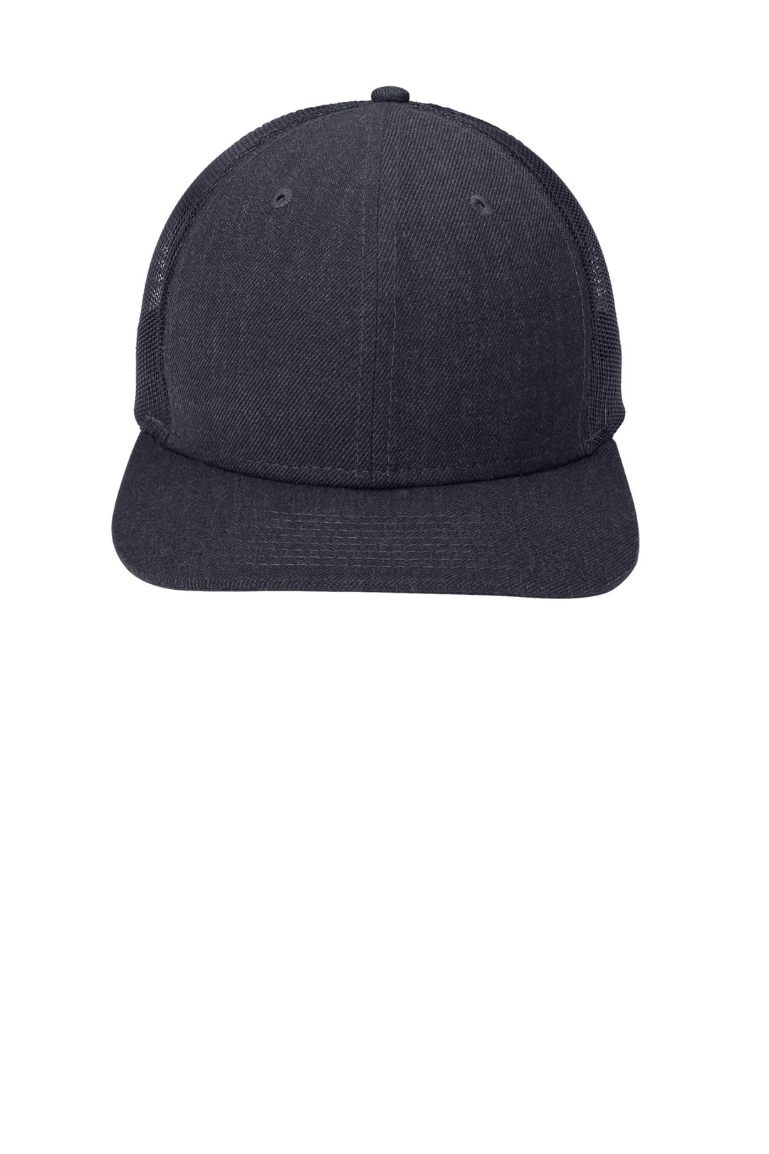 New Era   Snapback Low Profile Trucker Cap   NE207 — Heather Navy/ Navy — front